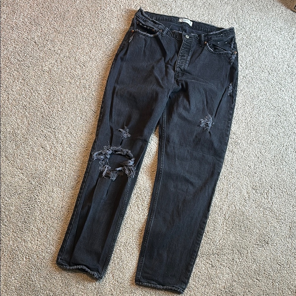 Abercrombie & Fitch Black Dad Jeans EUC